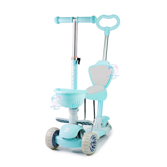 اسکوتر نشیمن دار کیکابو با جای پایی، برای قرار گرفتن پای کودک