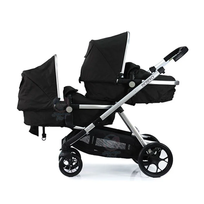 کالسکه دوقلو bebeko مدل Ellery Twin با قابلیت تبدیل نشیمن به کریکات
