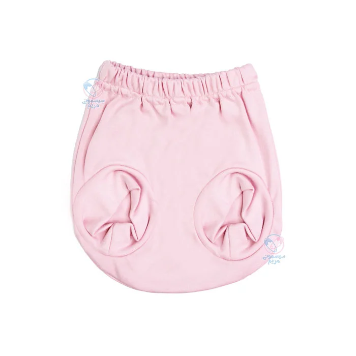 لباس نوزادی طرح خرگوش راه راه با رنگی شاد و خاص، تهیه شده از الیاف طبیعی و بدون ضرر است.