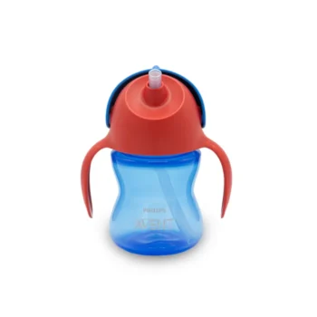 لیوان آموزشی دسته دار و نی دار فیلیپس اونت philips avent آبی