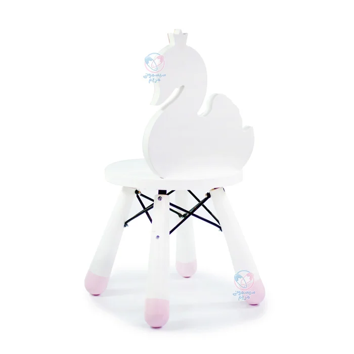 صندلی چوبی کودک Baby Vision قو، تهیه شده از چوب امدیاف MDF بسیار سبک