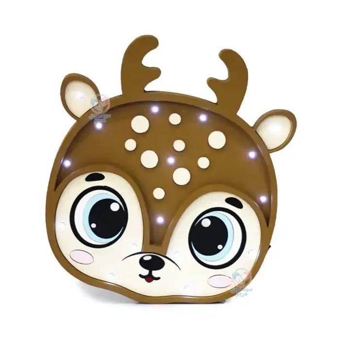 چراغ خواب فانتزی گوزن مجهز به لامپ LED بوده که نور ملایم و آرامشبخشی به فضای اتاق میدهند.