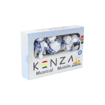آویز تخت موزیکال خرس سفید شال دار کنزا Kenza