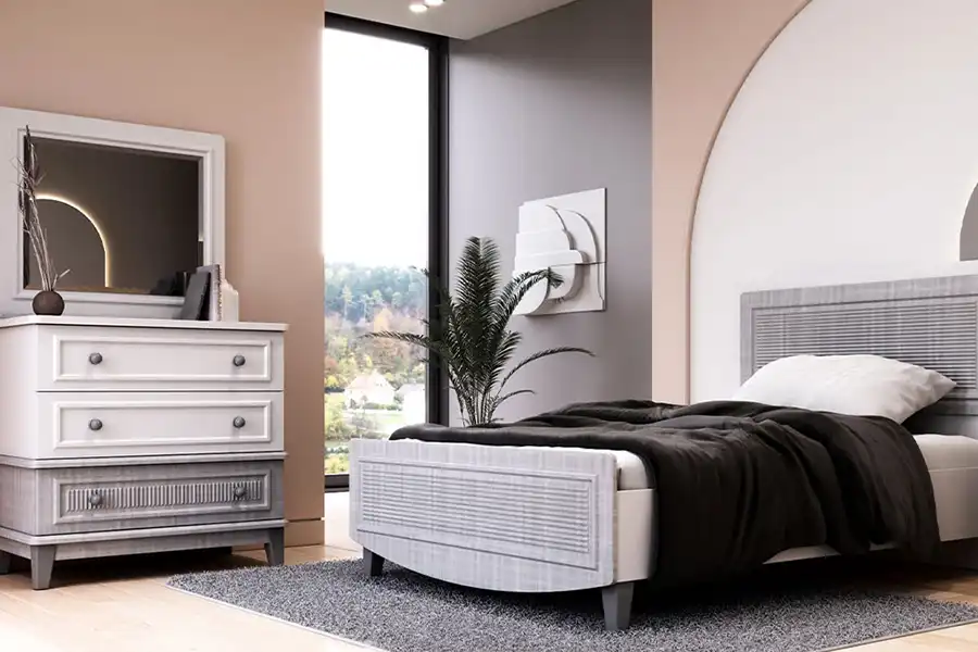 تخت یک‌نفره با فریم ساده و محکم