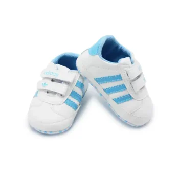 پاپوش آدیداس Adidas دو چسب 3 خط بغل سفید آبی