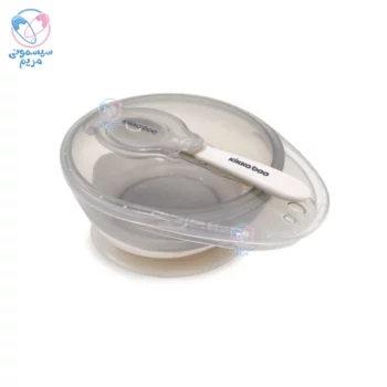 ظرف غذا با قاشق چسبان کیکابو Kikkaboo بژ