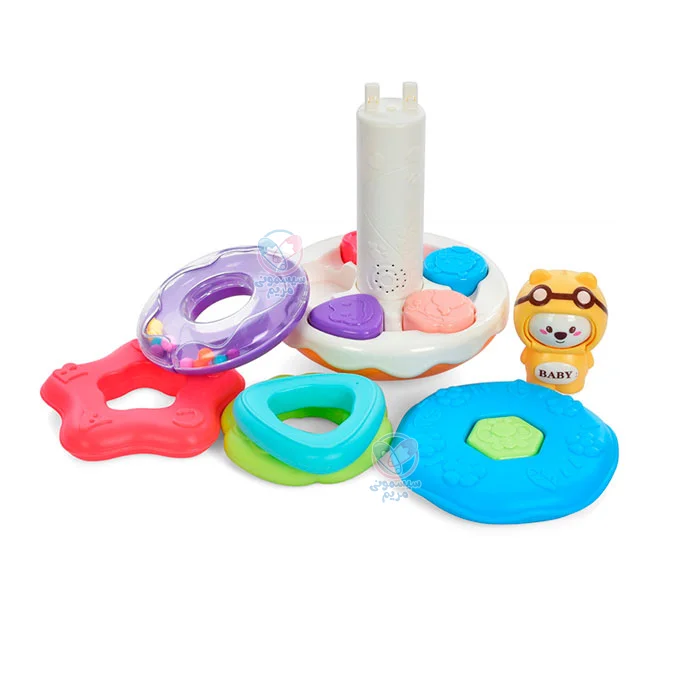 محصولی مجهز به یک پایه مخروطی شکل به همراه 5 حلقه متنوع