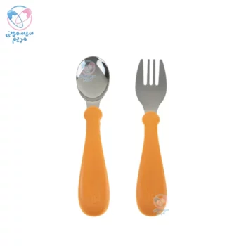 قاشق و چنگال استیل بیبی جم Baby jem نارنجی