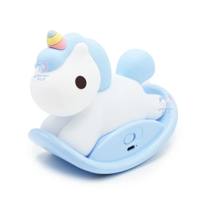 چراغ خواب سیلیکونی اسب راکر سوار آبی