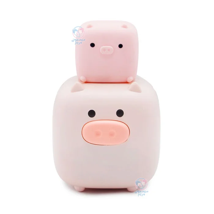 چراغ خواب سیلیکونی خوک ساعت دار