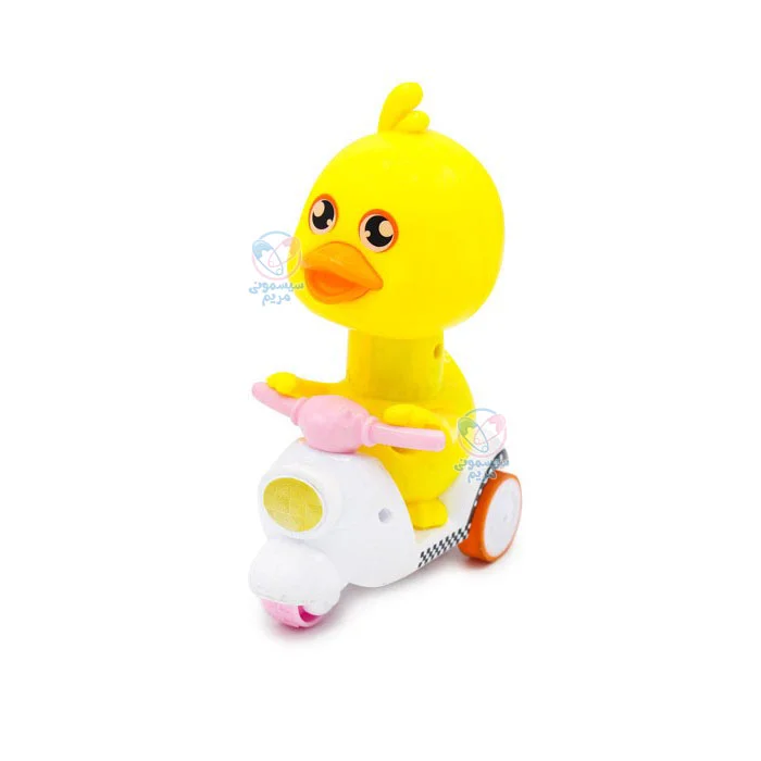 در این محصولی با فشار دادن سر جوجه، اسباببازی شروع به حرکت روی سطح صاف میکند.