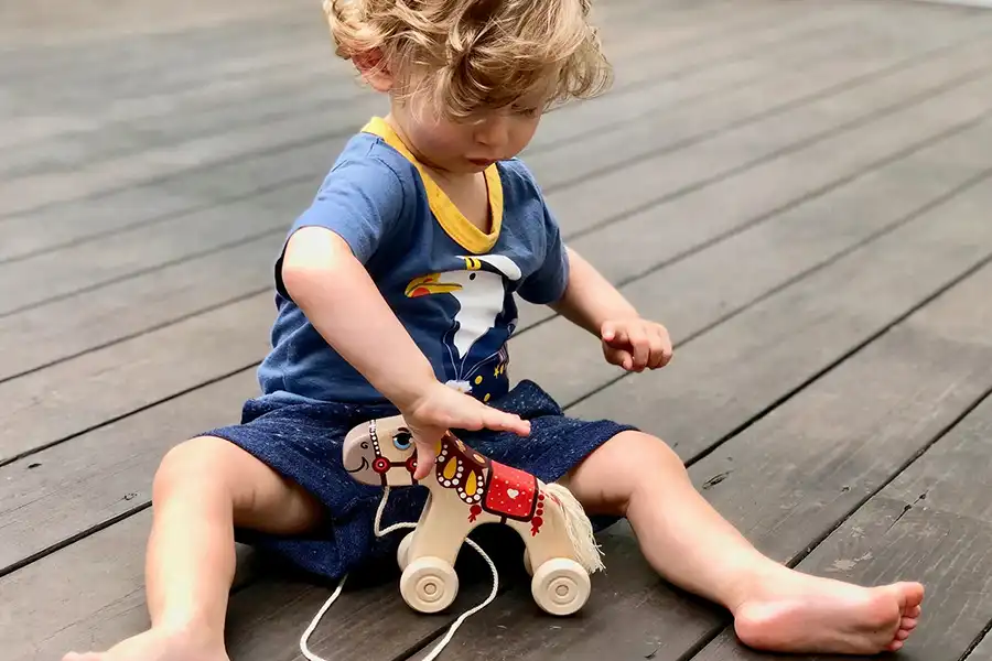 بازی با اسباب‌بازی‌های نخ کش به توسعه مهارت‌های حرکتی، تعادل و همچنین تقویت عضلات کودک کمک می‌کند.
