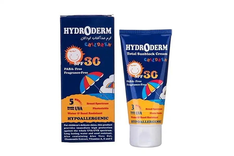 کرم‌های ضدآفتاب هیدرودرم در دو نوع اسپری و تیوپی تولید می‌شود و برای استفاده کودکان کاملا مناسب خواهد بود.