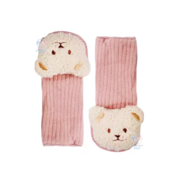 جوراب استپ دار خرسی ساق بلند Medium صورتی