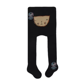 جوراب شلواری پشت طرح دار سایز Small مشکی