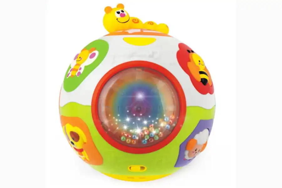 توپ موزیکال هولی تویز با رنگ‌بندی شاد و جذاب، مناسب برای کودکان بالای 6 ماه