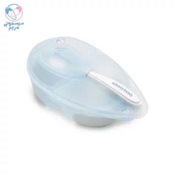 ظرف غذا کیکابو Kikkaboo دو محفظه با قاشق آبی