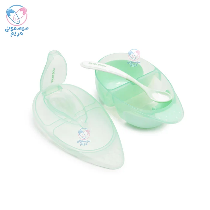 شامل ظرف غذای دو قسمتی و یک قاشق