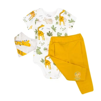 سه تیکه بادی و شلوار نیلی Nili طرح گوفی 5008