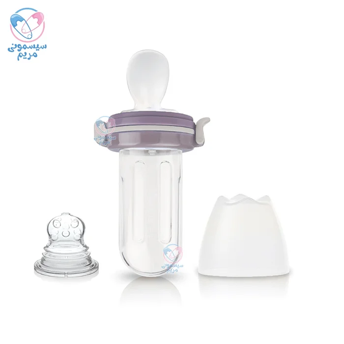 سرلاک و عصاره خوری با قاشق کیدزمی Kidsme بنفش