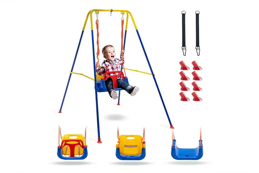 ستهای تاب کودک نوپا دارای تابهای کوچکتر و ساختارهای کمارتفاع هستند و برای بازی ایمن و تحت نظارت عالیاند.