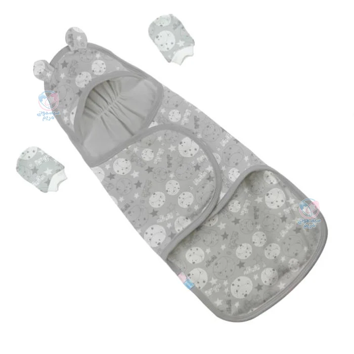 قنداق چسبی رزبرن شامل سه تکه قنداق، کلاه و دستکش نوزاد