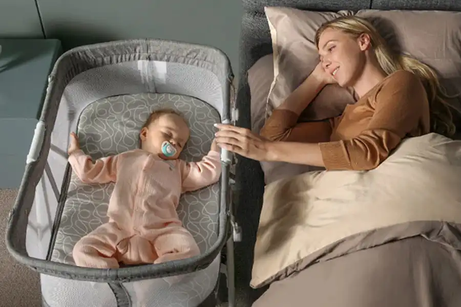 گهوارههایی با قابلیت تنظیم ارتفاع را میتوانید همسطح تخت خواب کرده و تسلط کامل روی وضعیت فرزند خود داشته باشید.