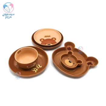 ست کاسه و بشقاب سرامیکی شیونگ هان هان تدی Xiong Hanhan 6 تیکه