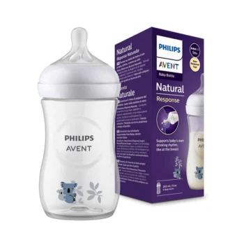 شیشه شیر 260 میل اونت Avent ضد چکه طرح کوالا