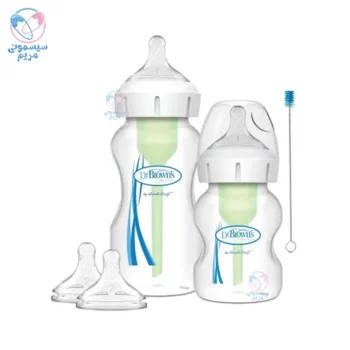 ست شیشه شیر 150 و 270 میل پهن دکتر براون Dr Browns