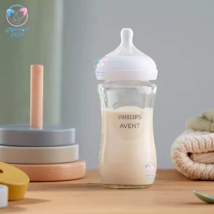شیشه شیر نچرال 240 میل پیرکس اونت Avent ضد چکه