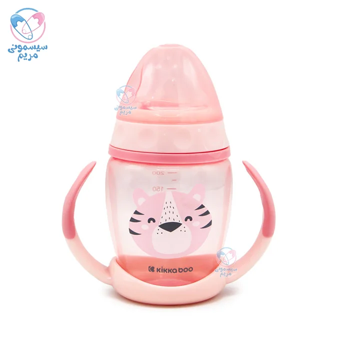 لیوان آبمیوه خوری دسته دار 200 میل Happy کیکابو Kikkaboo صورتی