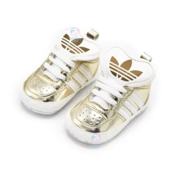 پاپوش زبونه پهن بغل سه خط سفید آدیداس Adidas طلایی