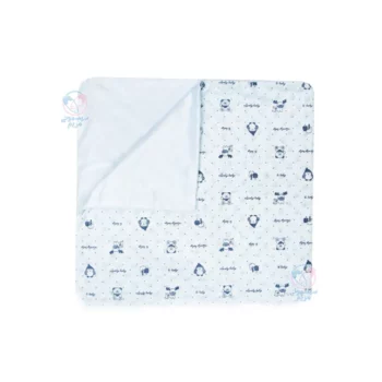 پتو مخمل توپ توپی طرح حیوانات Bi Baby 64614 آبی