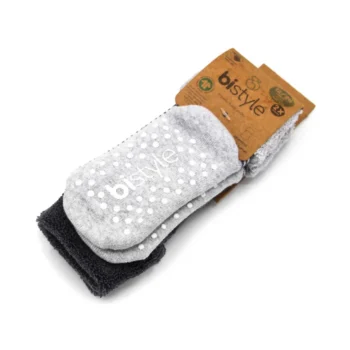 جوراب حوله ای دو عددی بی استایل Bistyle 10503 طوسی ذغالی