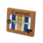 دستمال دست و صورت 7 عددی ارگانیک کارامل 1039 Caramell سورمه‌ای زرد