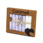 دستمال دست و صورت 7 عددی ارگانیک کارامل 1039 Caramell یاسی سفید