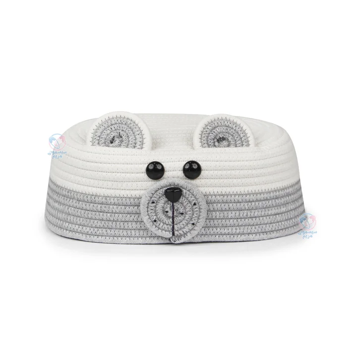 جا دستمال و سطل کنفی خرس