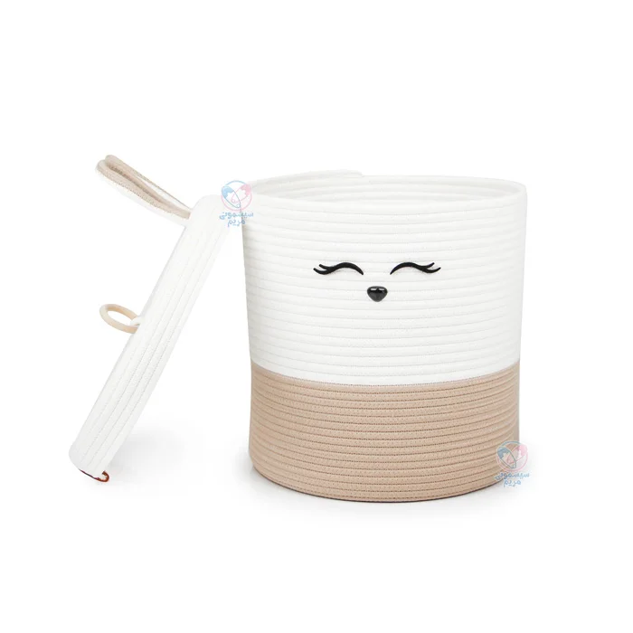 سبد اسباب بازی کنفی خرگوش ساختهشده از کنف باکیفیت