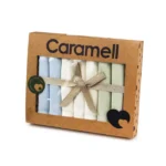 دستمال دست و صورت 7 عددی ارگانیک کارامل Caramell آبی سفید