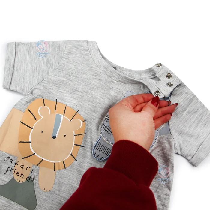 رامپر پسرانه سافاری فرندز ایندیگو Indigo 14219 فرم یکسره با دوخت راحت