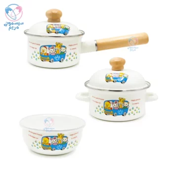 ست قابلمه لعابی حیوانات ماشین‌سوار