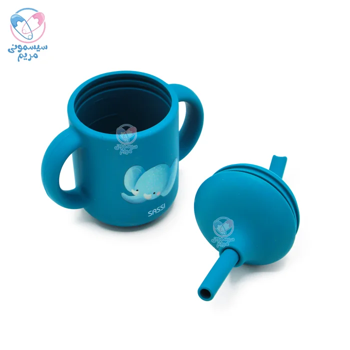 لیوان نی‌دار سیلیکونی ساسی با قابلیت شستشو با ماشین ظرفشویی