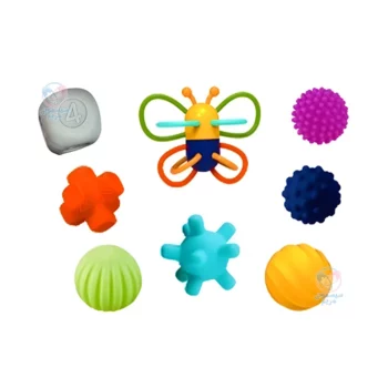 پوپت و جغجغه سیلیکونی 8 عددی جعبه‌ای یولین Youleen 5389