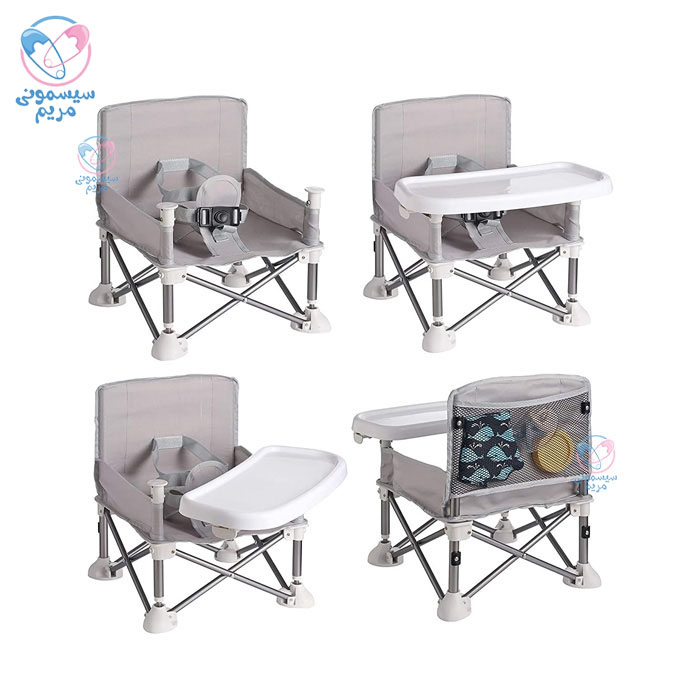 بگ توری در پشت صندلی برای نگهداری وسایل کودک، مانند قاشق، لیوان یا دستمال