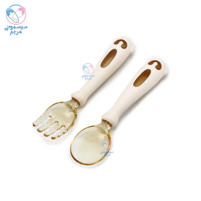 قاشق و چنگال دسته کج با قاب دارای سری نرم و منعطف