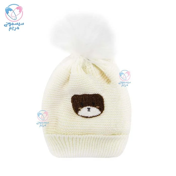 کلاه بافت زمستانی خرسی پاپو Papo Noura 3200 سفید