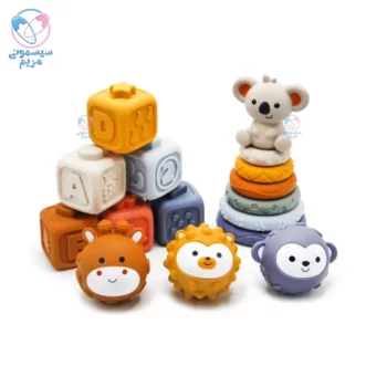 ست حلقه هوش و دست ورزی حیوانات سیلیکونی کونیگ کیدز کوالا Konig Kids 667