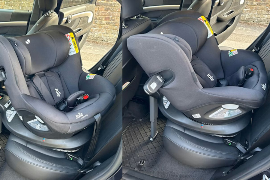 گیرههای صندلیهای ماشین ایزوفیکسدار، به راحتی و فقط با یک فشار ساده به پایههای فلزی متصل میشوند.