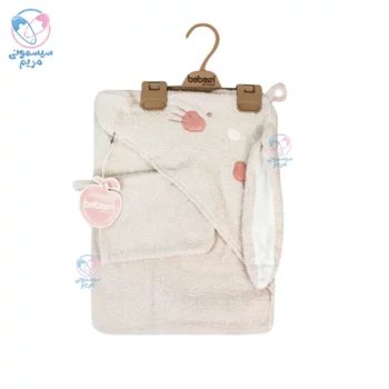 حوله دورپیچ کلاهدار دو تیکه ببسی خرگوش Bebessi 4201 کرم